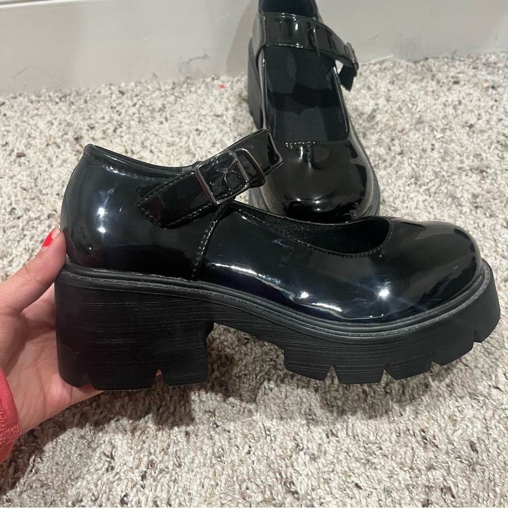 Black / latex Mary Jane Heel